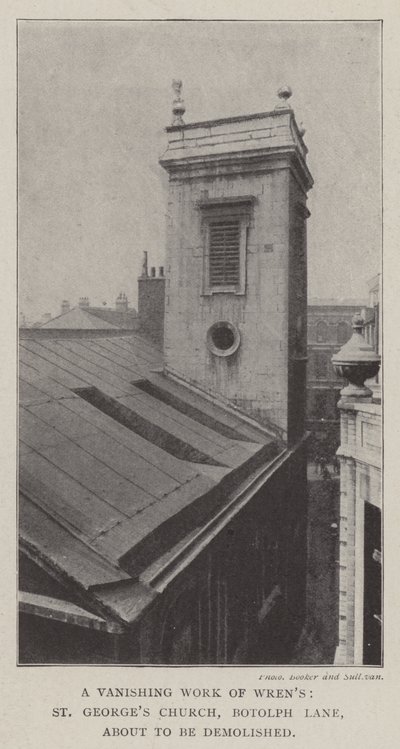 A Vanishing Work of Wrens, Igreja St Georges, Botolph Lane, prestes a ser demolida de English Photographer