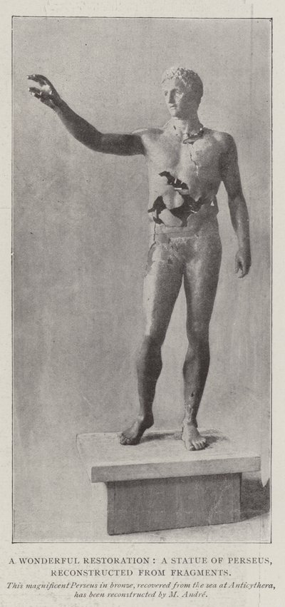 Uma maravilhosa restauração, uma estátua de Perseu, reconstruída a partir de fragmentos de English Photographer