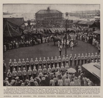 Almirante Dewey em Colombo, o Almirante agradecendo ao Coronel Savage pela Guarda de Honra de English Photographer