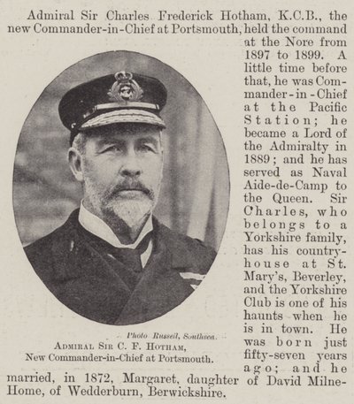 Almirante Sir CF Hotham, novo comandante em chefe em Portsmouth de English Photographer