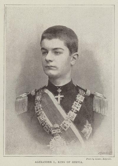 Alexandre I, rei de Servia de English Photographer
