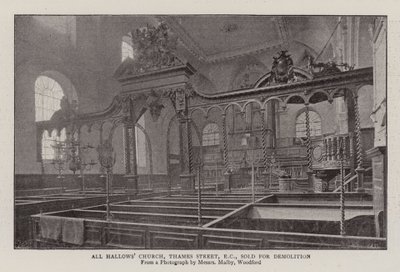 All Hallows Church, Thames Street, CE, Vendido para Demolição de English Photographer