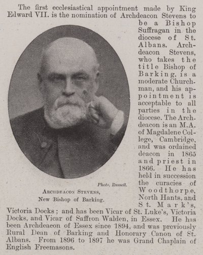Archdeacon Stevens, novo bispo de Barking de English Photographer