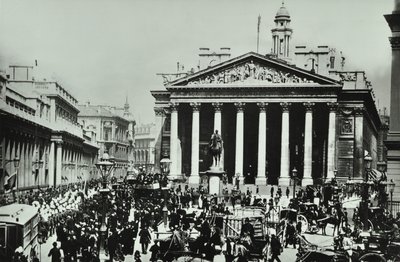 Banco da Inglaterra, Threadneedle Street, cidade de Londres, 1890 de English Photographer
