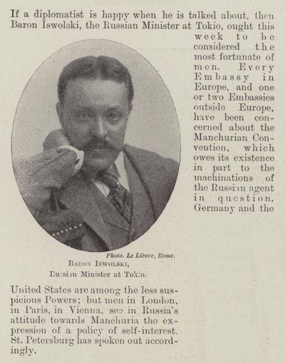 Baron Iswolski, ministro russo da Tokio de English Photographer