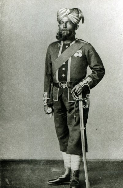 Bengala Infantryman, c.1900 (foto a p/b) de English Photographer