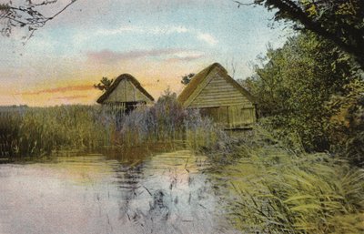 Casas de barco, Horsey Mere de English Photographer