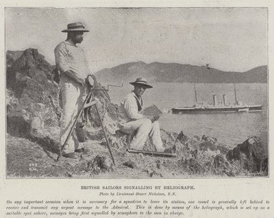 Marinheiros britânicos sinalizando pela Heliograph de English Photographer
