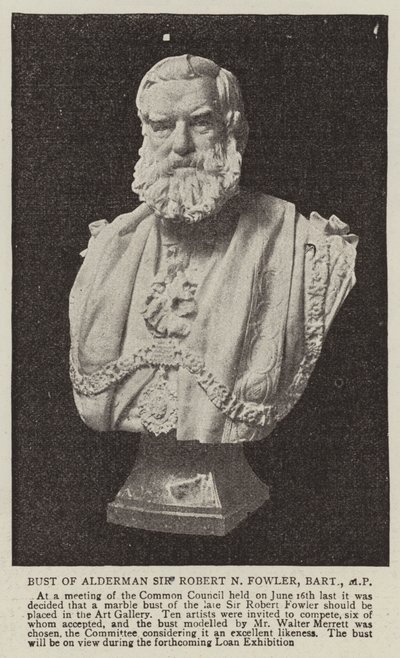 Busto do vereador Sir Robert N Fowler, Baronete, MP de English Photographer