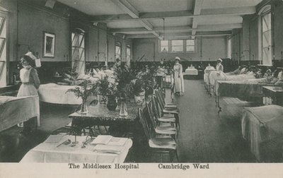 Divisão de Cambridge, The Middlesex Hospital, Londres. Postal enviado em 16 de agosto de 1913. de English Photographer