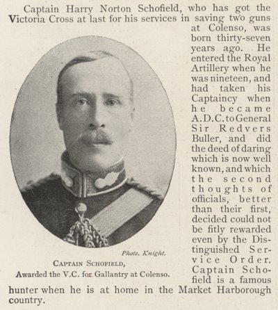 Capitão Schofield, premiado com o VC de Gallantry no Colenso de English Photographer