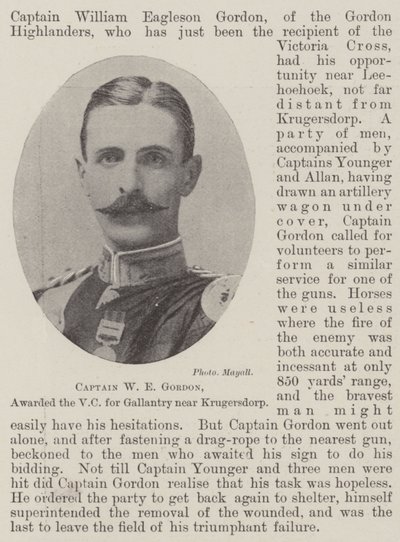 Capitão WE Gordon, premiado com o VC por Gallantry perto de Krugersdorp de English Photographer