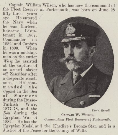 Capitão W Wilson, comandante da reserva da frota em Portsmouth de English Photographer