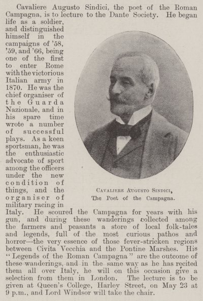 Cavaliere Augusto Sindici, o Poeta da Campagna de English Photographer