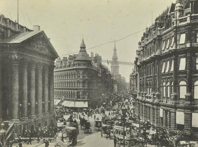 Cheapside, da mansão, cidade de Londres, 1885 de English Photographer