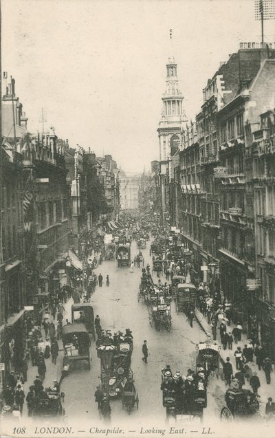 Cheapside olhando para o leste, Londres de English Photographer