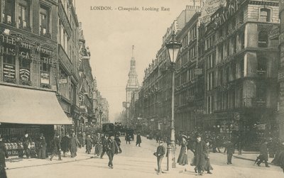 Cheapside olhando para o leste, Londres de English Photographer