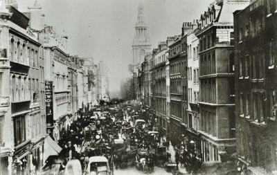 Cheapside, olhando para o leste para Bow Church, cidade de Londres, 1880 de English Photographer