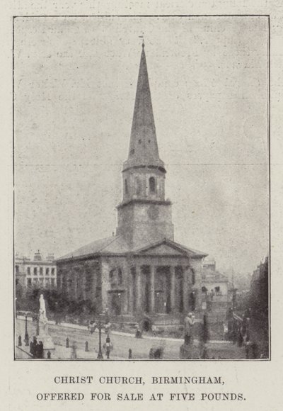Christ Church, Birmingham, oferecido para venda em cinco libras de English Photographer