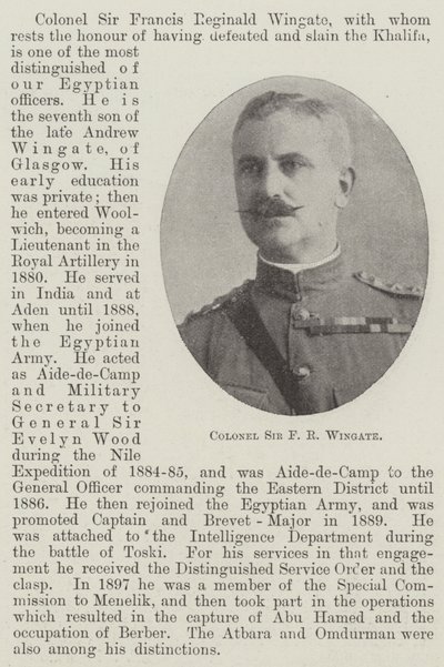 Coronel Sir FR Wingate de English Photographer