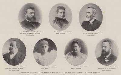 Premiers coloniais e suas esposas em Inglaterra para o Jubileu de diamante das rainhas de English Photographer