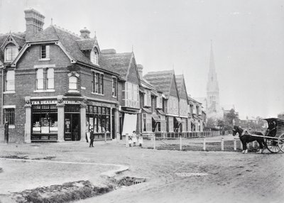 Esquina da Chase Side e Chase Green Avenue, c.1890 a p/b foto) de English Photographer