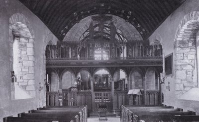 Cornwall: A Tela, Igreja de St Crantock (foto a p/b) de English Photographer