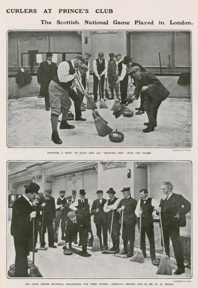 Curlers no Princes Club, o jogo nacional escocês em Londres de English Photographer