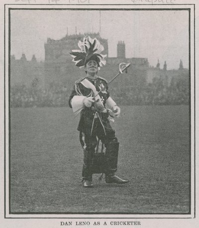 Dan Leno como jogador de críquete de English Photographer
