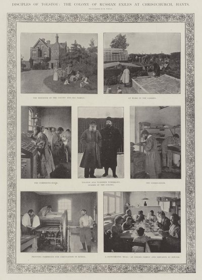 Discípulos de Tolstói, a colônia de exilados russos em Christchurch, Hants de English Photographer