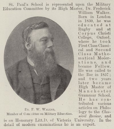 Dr. FW Walker, Membro da Comissão de Educação Militar de English Photographer