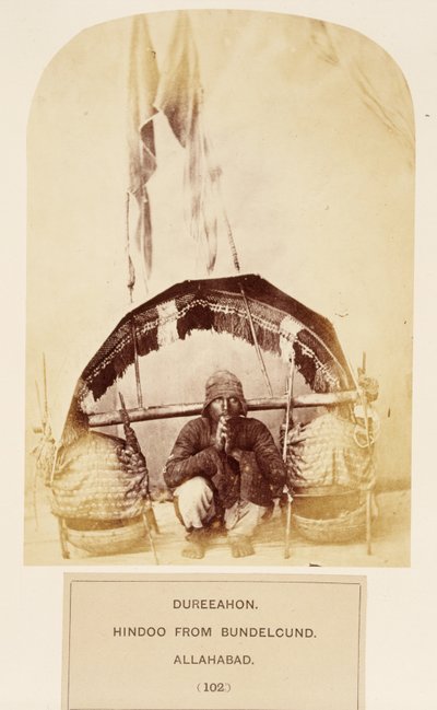 Dureeahon, Hindoo de Bundelcund, Allahabad, de The People of India, por J. Forbes Watson, publicado em 1868 (impressão de albume) de English Photographer