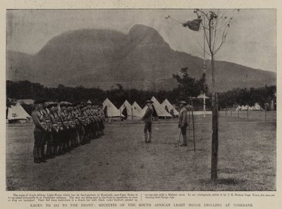 Ansioso para ir à Frente, Recrutas da perfuração do Cavalo Ligeiro da África do Sul em Rosebank de English Photographer