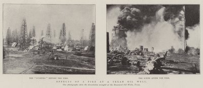 Efeitos de um incêndio em um poço de petróleo texano de English Photographer