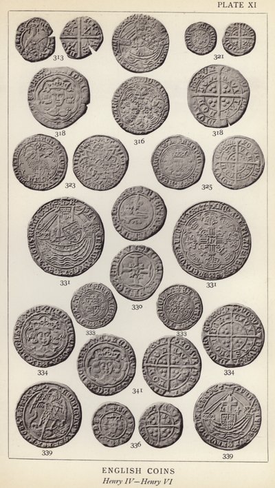 Moedas inglesas, Henry IV, Henry VI (foto a p/b) de English Photographer