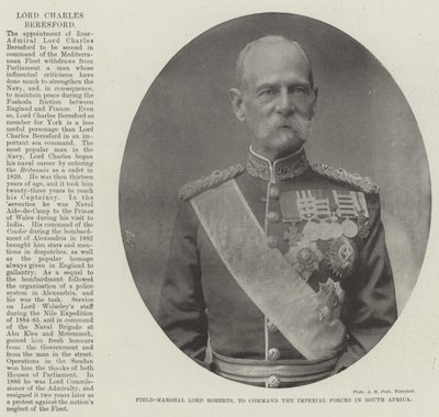Marechal de campo Lord Roberts, para comandar as forças imperiais na África do Sul de English Photographer