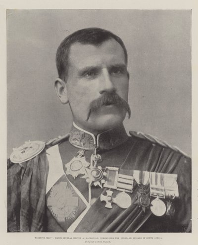 Lutando Mac, Major-General Hector A Macdonald, comandando a Brigada Highland na África do Sul de English Photographer