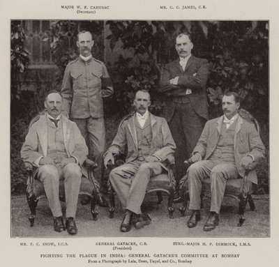 Lutando contra a peste na Índia, o general Gatacres Committee at Bombay de English Photographer