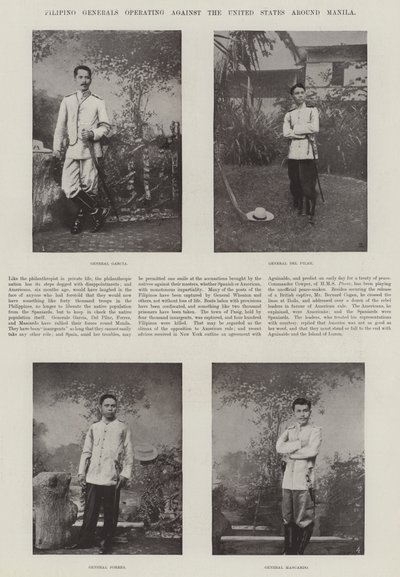 Generais filipinos operando contra os Estados Unidos em torno de Manila de English Photographer