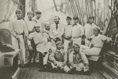 Primeira equipa de críquete inglesa a ir para a América, 7 de Setembro de 1859 (foto a p/b) de English Photographer