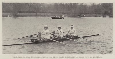 De Oxford a Putney em 13 Hours 59 Minutes, Spencer Gollan, Tom Sullivan e George Towns saindo de Henley de English Photographer