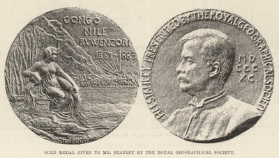 Medalha de Ouro dada a Stanley pela Royal Geographical Society de English Photographer