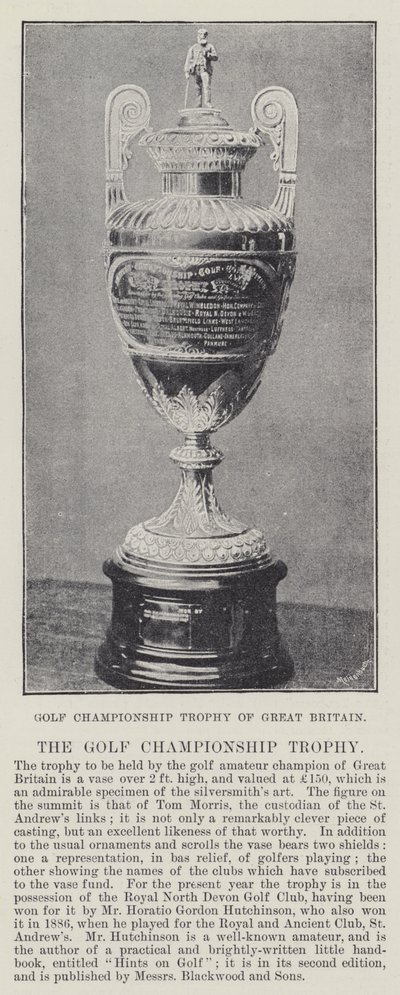 Troféu do Campeonato de Golfe da Grã-Bretanha de English Photographer