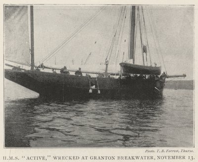 HMS Active, naufragado no Granton Breakwater, 13 de novembro de English Photographer