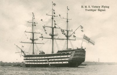 HMS Victory, sinal de Trafalgar voador de English Photographer