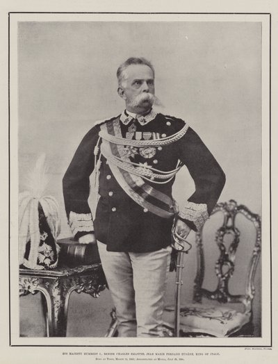 Sua Majestade Humbert I, Renier Charles Emanuel Jean Marie Fernand Eugene, Rei da Itália de English Photographer
