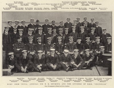 Lar da China, o almirante Sir EH Seymour e os oficiais do HMS Centurion de English Photographer