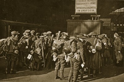 Homeward obrigado, com sua grande tarefa terminada, 1918-19 de English Photographer