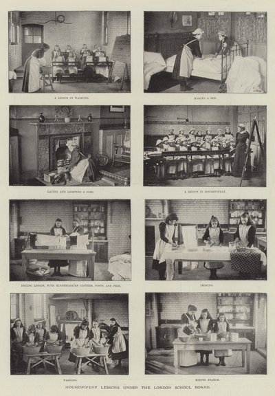Lições de Housewifery no âmbito do London School Board de English Photographer