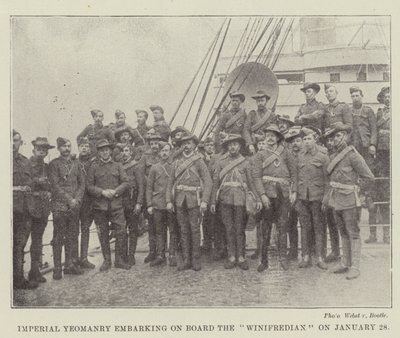 Imperial Yeomanry embarcando a bordo do Winifredian em 28 de janeiro de English Photographer